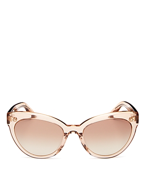 Shop Oliver Peoples Cat Eye Sunglasses, 55mm In Pink/dark Brown Gradient Mirror