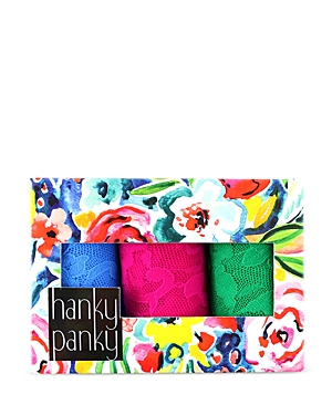 Hanky Panky 3 Pack Petite Size Signature Lace Thongs In Printed Box In Summer 2021