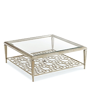 Caracole Sociables Cocktail Table In Taupe Silver Leaf