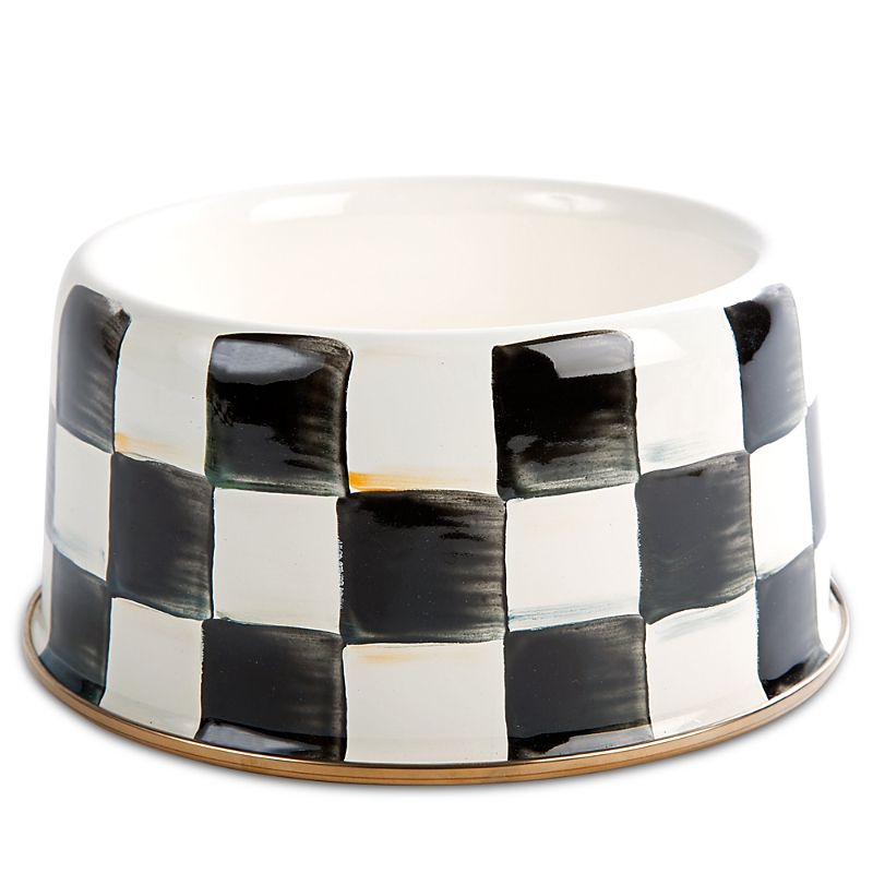 MacKenzie-Childs Courtly Check Enamel Pet Dish, Medium
