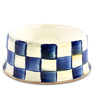 Mackenzie-childs Courtly Check Enamel Pet Dish, Medium In Blue