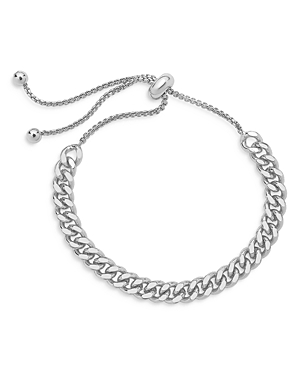 Shop Sterling Forever Bolo Curb Chain Bracelet In Silver