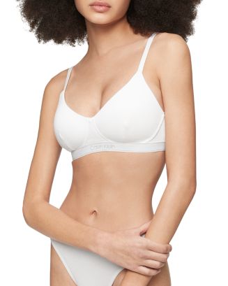 Calvin Klein Women's Pure Ribbed Light Lined Bralette QF6439 - ShopStyle  Bras
