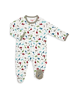 Shop Magnetic Me Unisex Cotton Dinosaur Footie - Baby In Gray