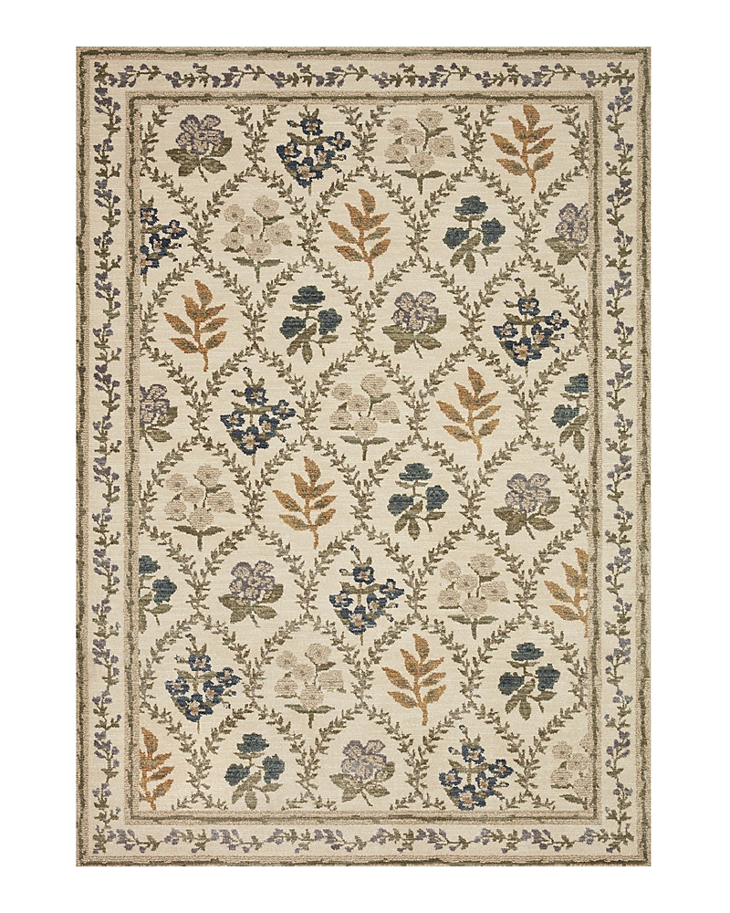 Rifle Paper Co . Fiore Fio-04 Area Rug, 3'7 X 5'7 In Ivory