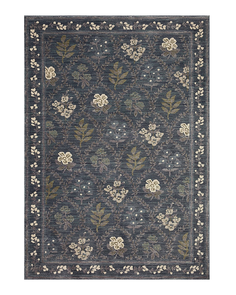 Rifle Paper Co . Fiore Fio-04 Area Rug, 2'7 X 4' In Navy