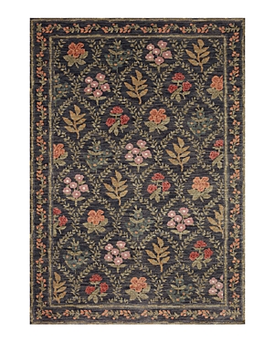 Rifle Paper Co Fiore Fio-04 Area Rug, 6'3 X 9' In Charcoal