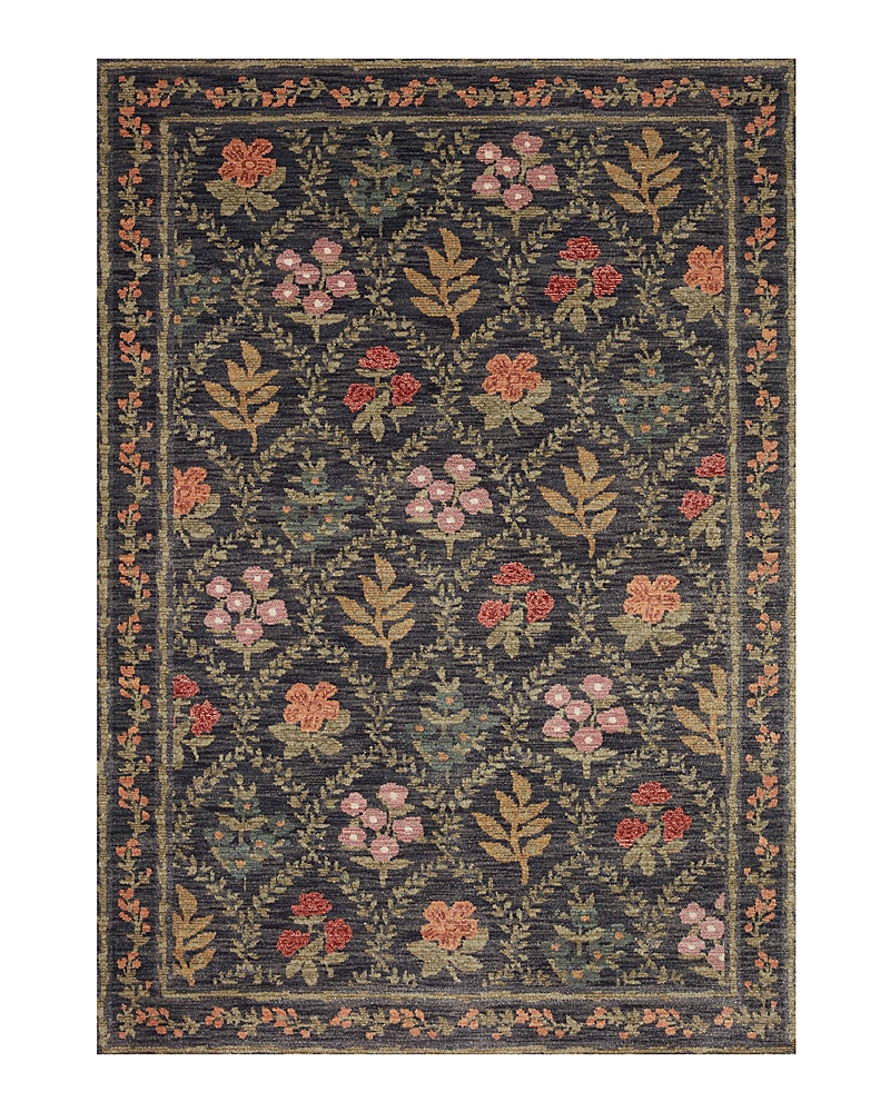 Rifle Paper Co . Fiore Fio-04 Area Rug, 3'7 X 5'7 In Charcoal