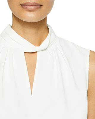 Twist Neck Crepe de Chine Tank