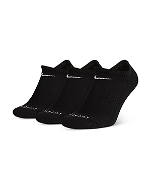 Nike Everyday Plus Cushion No-show Socks - 3 Pair Pack In Black/white
