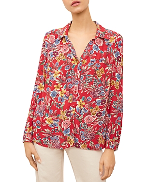 Gerard Darel Nicky Printed Button-down Shirt In Red