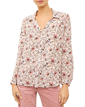 Gerard Darel Nicky Printed Button-down Shirt In White