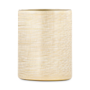 Shop Labrazel Woven Waste Basket In Gold/ivory