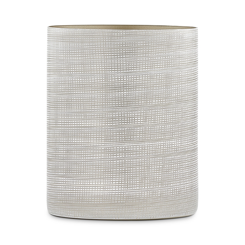 Labrazel Woven Waste Basket In Platinum/ivory