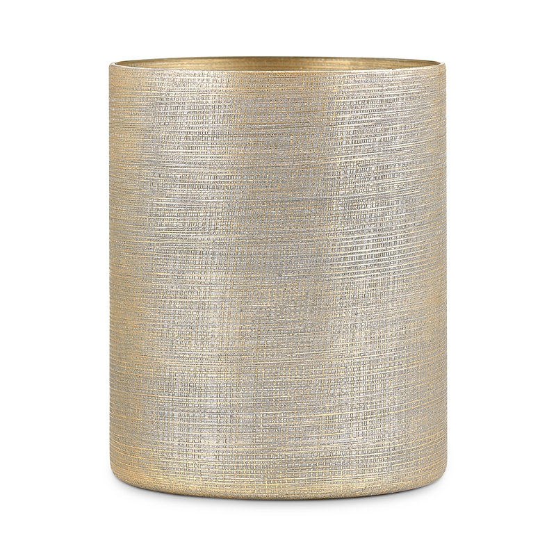 Labrazel Woven Waste Basket In Silver/gold