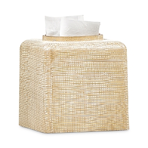 Shop Labrazel Woven Tissue Box In Gold/ivory