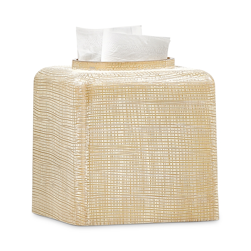 Labrazel Woven Gold Tissue Cover In Gold/ivory