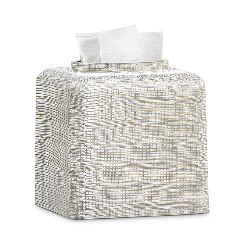 Labrazel Woven Tissue Cover In Platinum/ivory