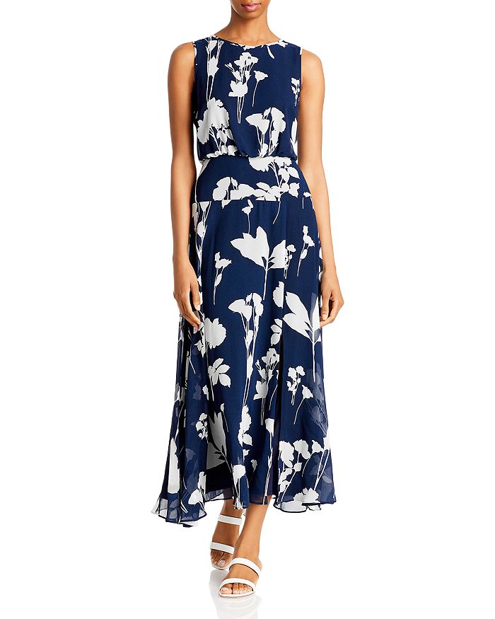 KARL LAGERFELD PARIS Floral Print Maxi Dress | Bloomingdale's