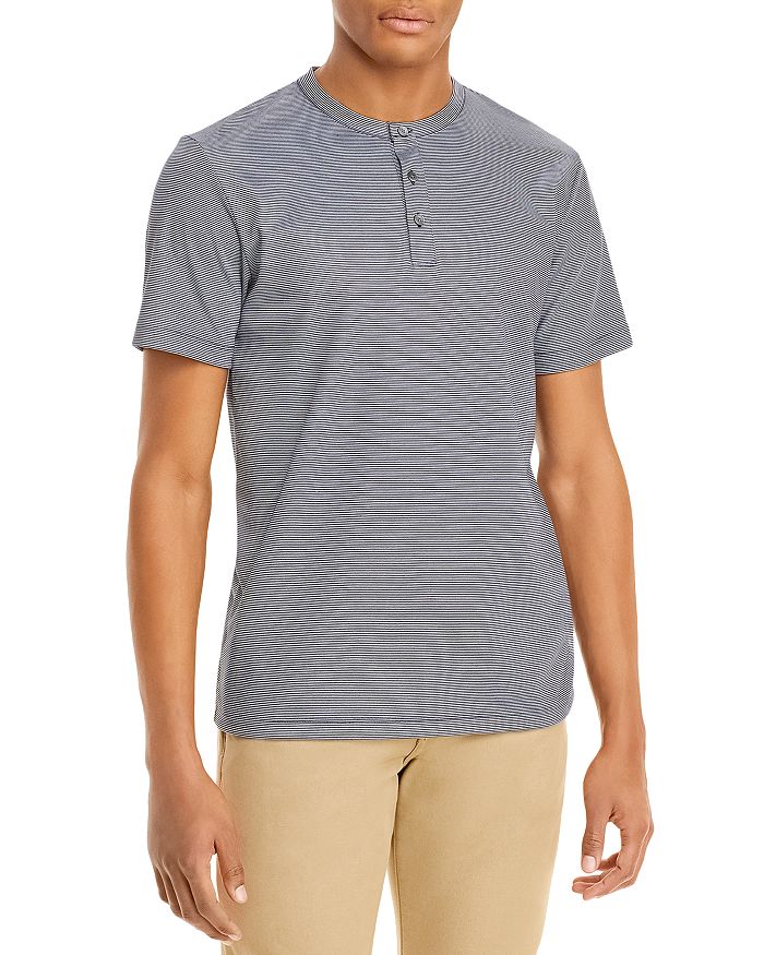 Theory Essential Striped Short Sleeve Henley - 100% Exclusive ...