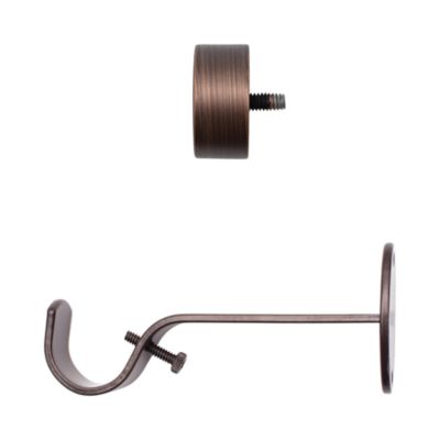 Serena Adjustable Curtain Rod with Cap Finials, 28"-48"