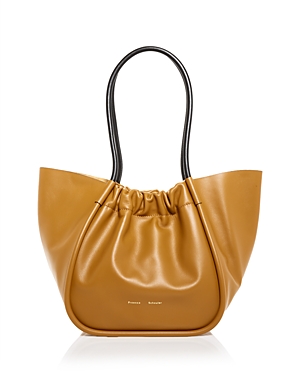 Proenza Schouler Large Ruched Leather Tote In Tapenade