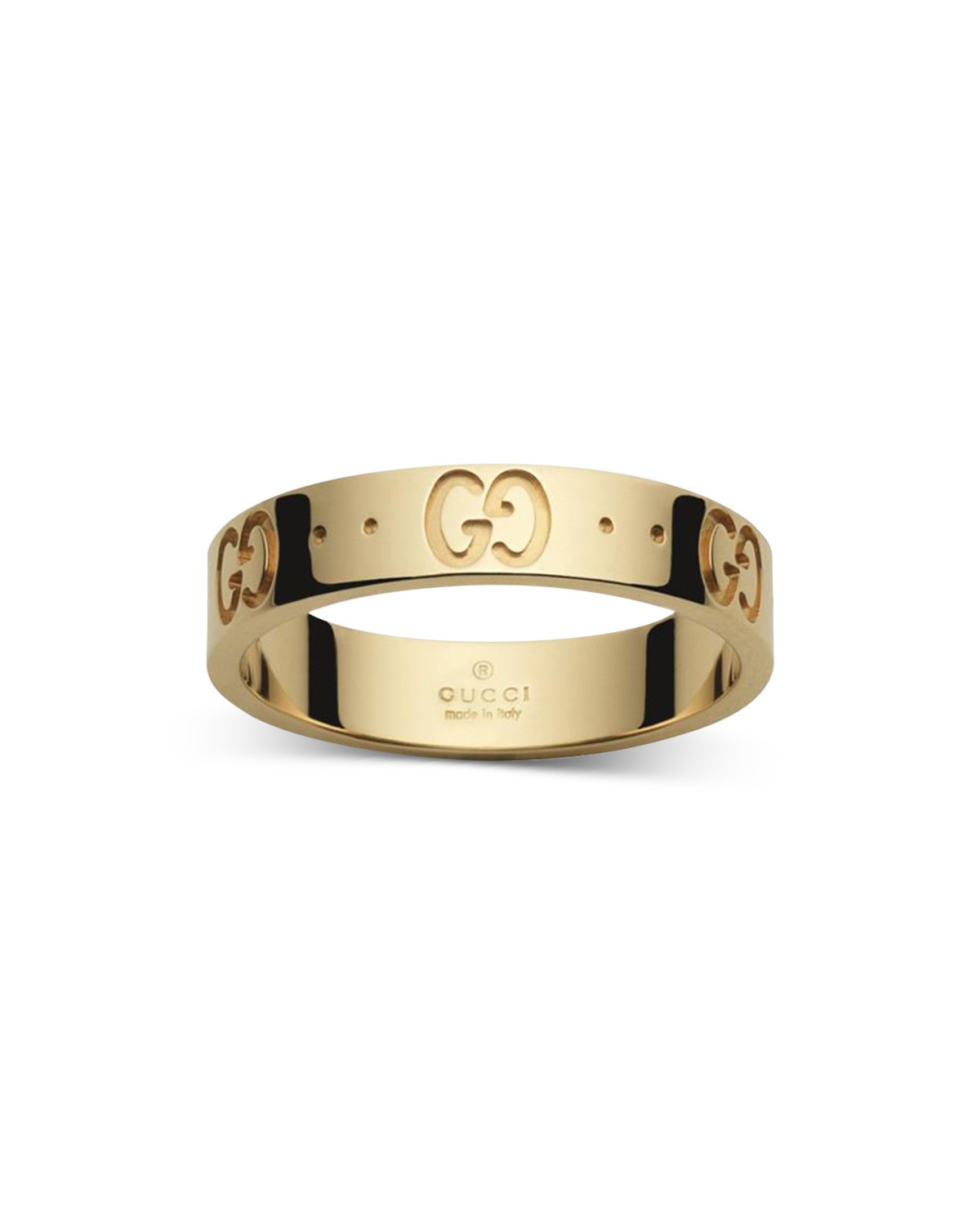 18K Yellow Gold Icon Logo Band