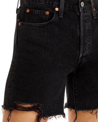 501 Mid Thigh Denim Shorts in Lunar Black