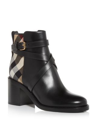 burberry pryle check and leather booties