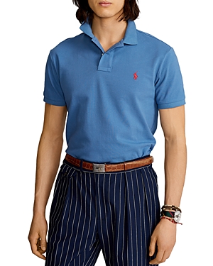 Polo Ralph Lauren Custom Slim Fit Mesh Polo Shirt In Delta Blue