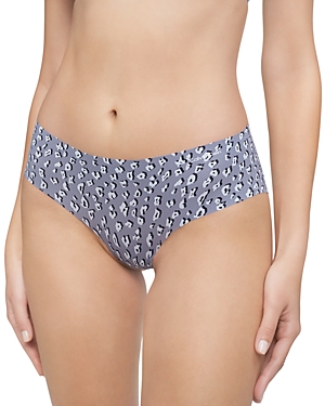 Calvin Klein Printed Invisibles Thong In Cheetah Shadow Pewter