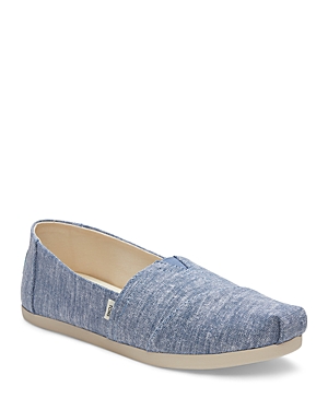 Toms Women's Almond Toe Canvas Classic Flats In Medium Blue