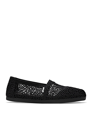 Shop Toms Women's Alpargata Flats In Black Crochet