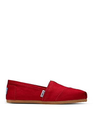 TOMS WOMEN'S ALMOND TOE CANVAS CLASSIC FLATS,001001B07-RED