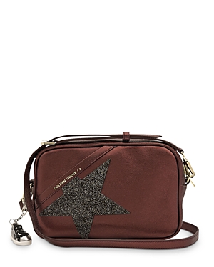 Golden Goose Deluxe Brand Swarovski Crystal Leather Star Bag In Metallic Aubergine/crystal