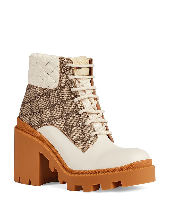 Gucci - Women's GG Platform High Block Heel Ankle Boots