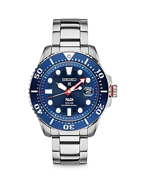 Seiko Watch Prospex Padi Edition Solar Divers Watch, 40mm In Silver
