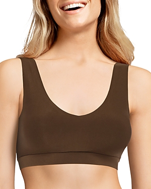 Chantelle Soft Stretch Wireless Padded V-neck Bra In Walnut