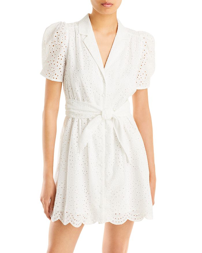 AQUA Eyelet Shirt Dress 100 Exclusive Bloomingdale s