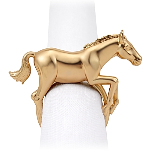 Shop L'objet Horse Napkin Jewels, Set Of 4 In Gold