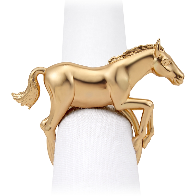 L'objet Goldplated Horse Napkin Ring In Gold
