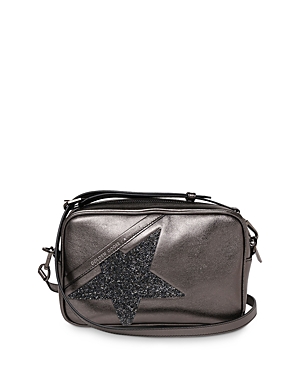 Golden Goose Deluxe Brand Swarovski Crystal Leather Star Bag In Graphite/crystal