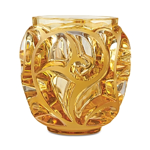 Shop Lalique Tourbillons Small Vase In Orange
