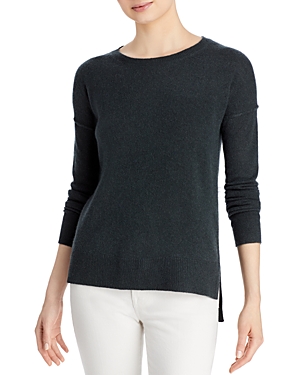 Aqua Cashmere High Low Cashmere Sweater - 100% Exclusive In Army