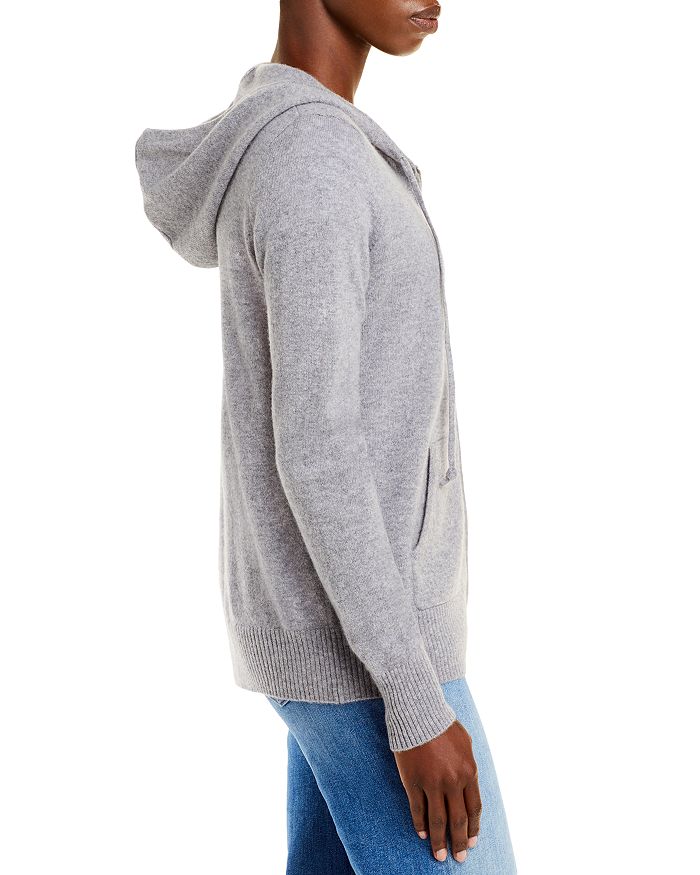 Shop C By Bloomingdale's Cashmere Zip Hoodie - 100% Exclusive In Medium Gray