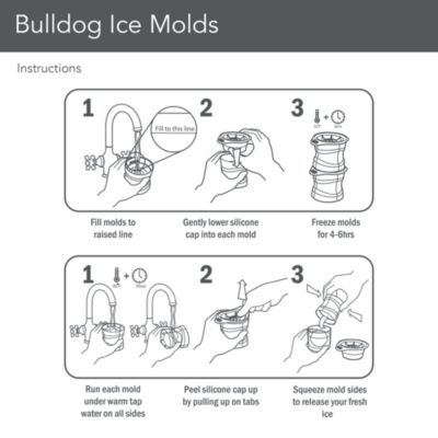 3D Novelty Ice Molds Bulldog, Set of 2