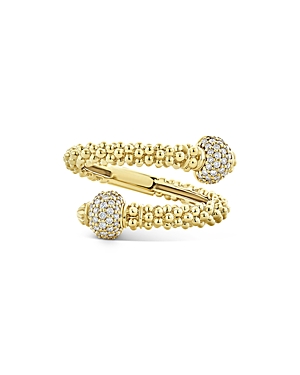 Lagos 18K Yellow Gold Bypass Ring with Diamonds Lagos 18K Yellow Gold Bypass Ring with Diamonds