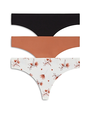 Honeydew Skinz Thongs, Set Of 3 In Black/sedona/ivory Floral