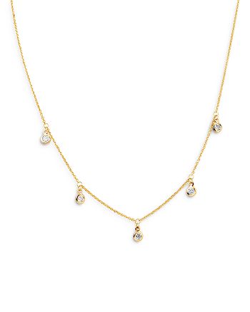 Bloomingdale's - Diamond Droplet Station Necklace in 14K Yellow Gold, 0.30 ct. t.w. - 100% Exclusive