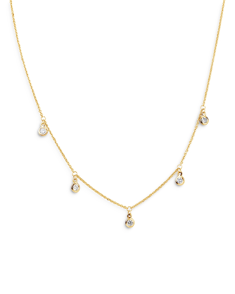 Bloomingdale's Fine Collection Diamond Droplet Station Necklace in 14K Yellow Gold, 0.30 tcw